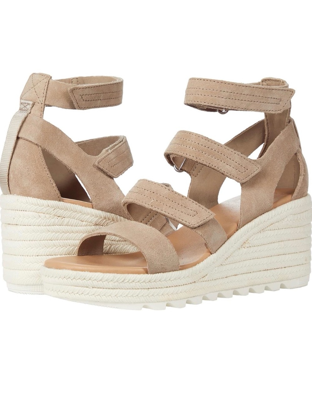 Brand new Sorel Cameron wedge multi-strap sandal Women’s size 9.5 in beige.